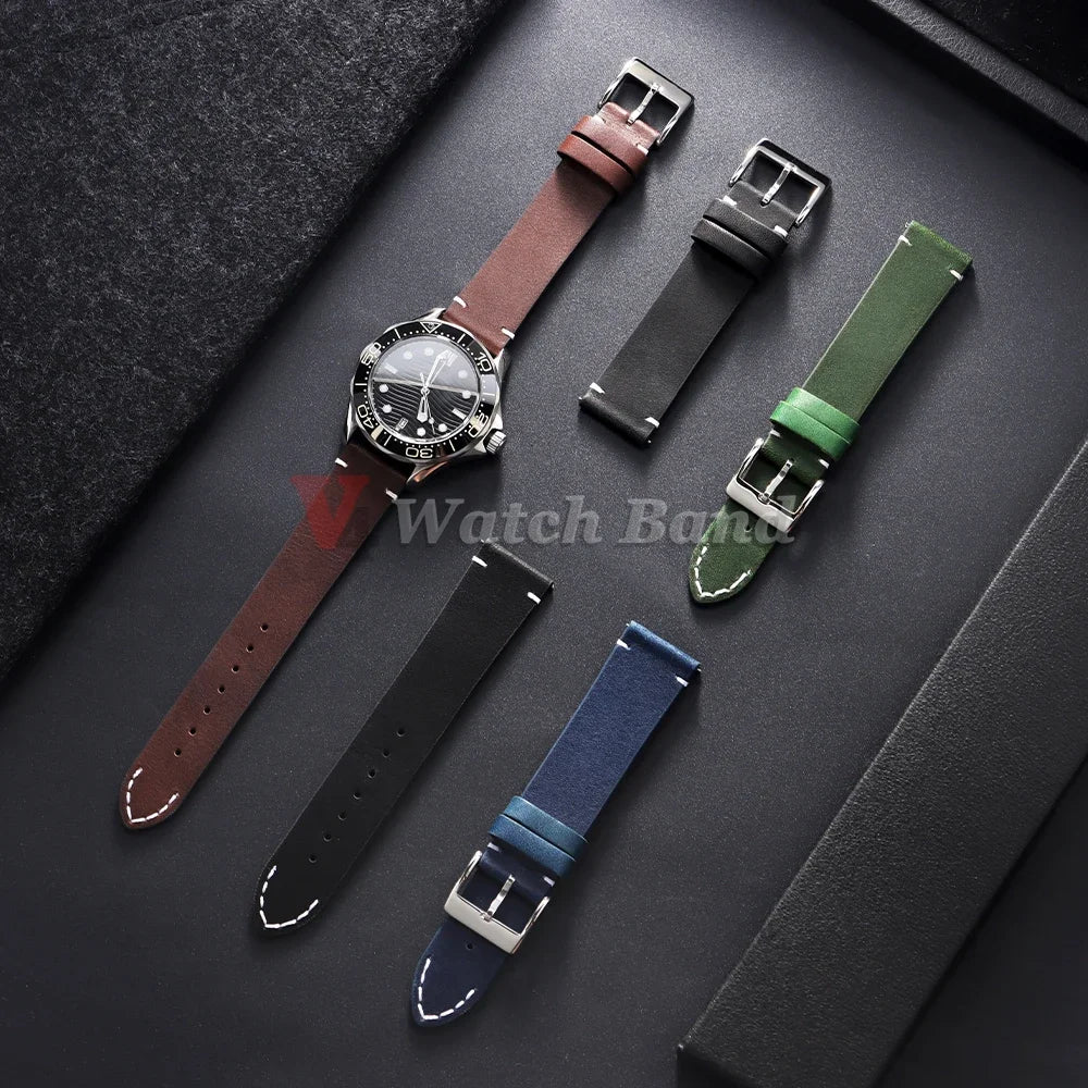 12/14/16/18/20/22/24mm Genuine Cowhide Strap for Seiko Watch Band for Omega for Panerai Bracelets 20mm 22mm 24mm Wristbelt Bands