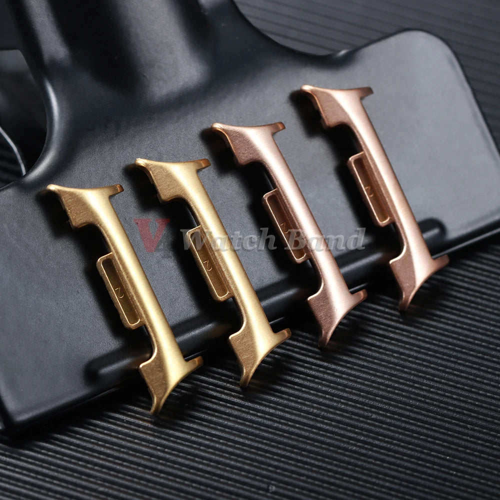 1Pair Watchband Connectors for Samsung Galaxy Watch 8 Ultra Metal Adapters Stainless Steel Bracelets Link Attachment Replacement