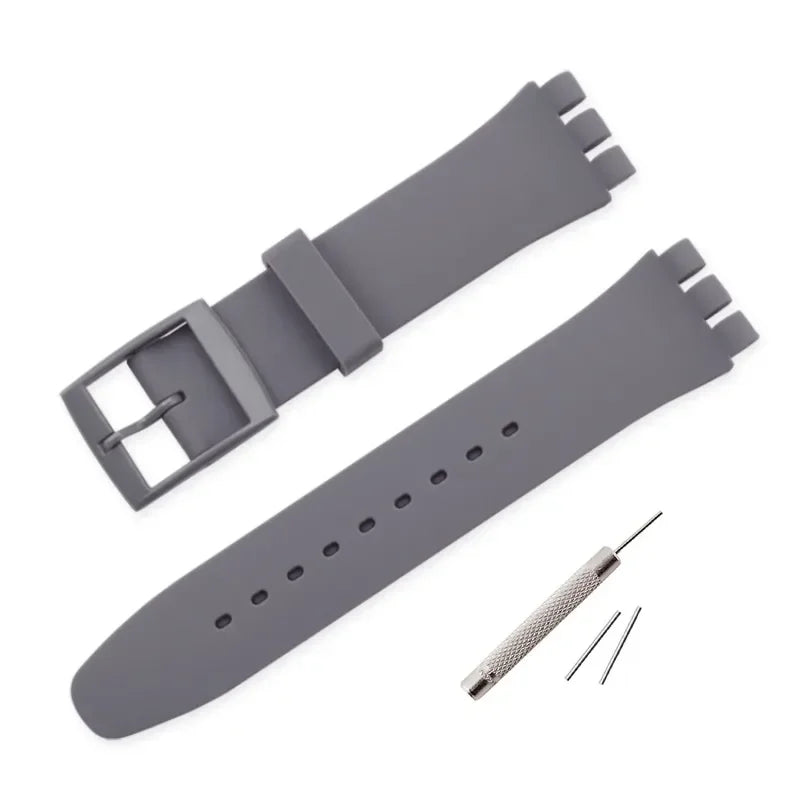 Rubber Strap for Swatch Colorful Sports  Band Replacement Wrist Bracelet 16mm 17mm 19mm 20mm Silicone WatchAccessories