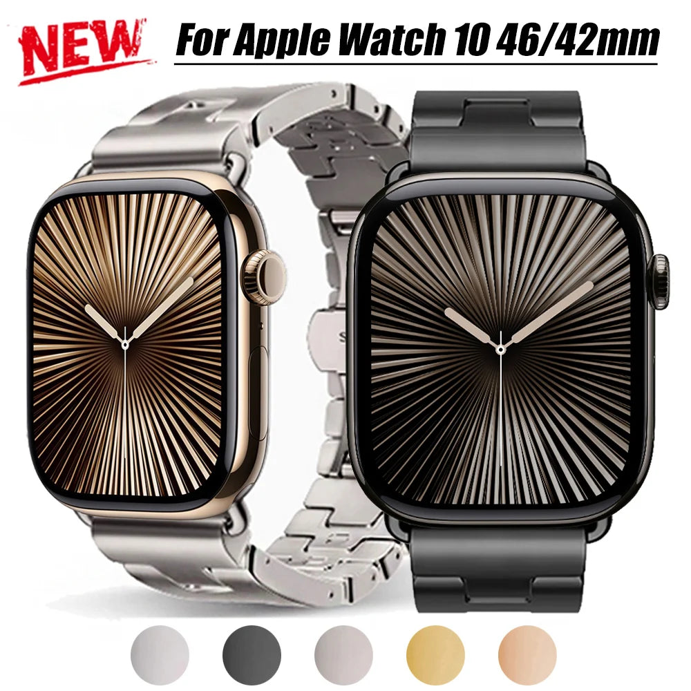 For Apple Watch Series 10 46mm Strap Stainless Steel Bracelet For Iwatch 10 9 Ultra 49mm 42mm 45mm Correa Metal Business Correa