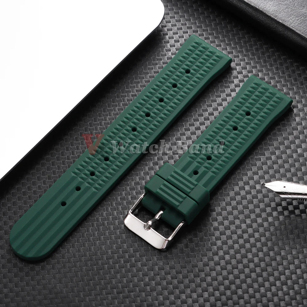 Premium Rubber Band for Seiko Watch Strap 20mm 22mm Flat-end Universal Silicone Rubber Bracelet Wrist Strap Soft for Smartwatch