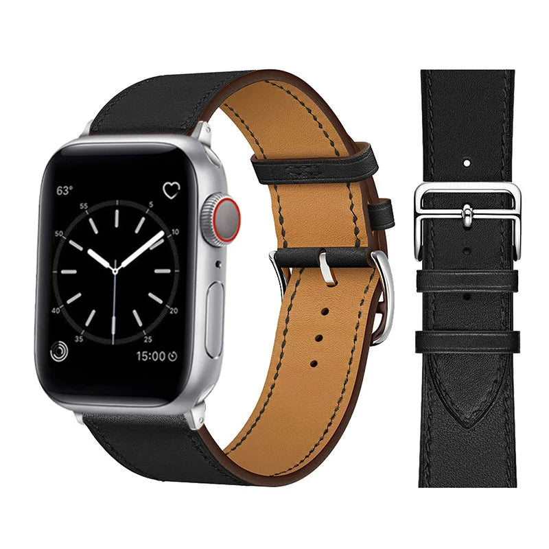 Vintage Leather Strap For Apple watch band 44mm 49mm 45mm 42mm 46mm 40mm correa bracelet iWatch series 7 8 6 SE ultra Watchband