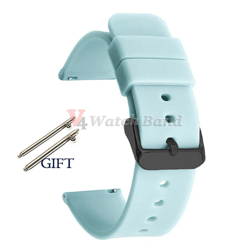 Universal Watch Straps 20mm 22mm 24mm 14mm 16mm 18mm Quick Release Silicone Band for Samsung for Huawei Women&Men Accessories