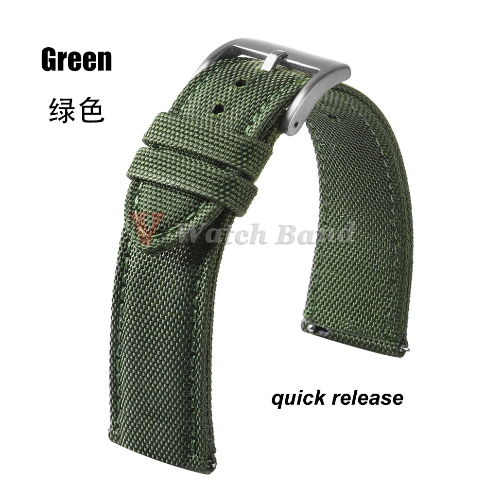 Nylon Watch Band for Seiko Army Military Canvas Woven Nylon Strap 20mm 22mm Quick Release Wristband Men's Sport Watch Bands