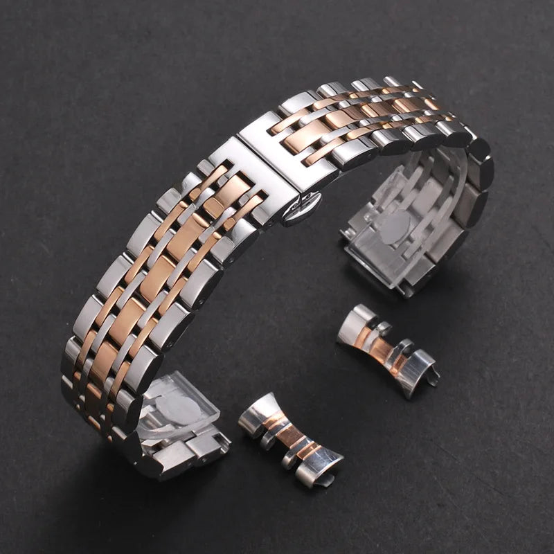 16/18/19/20/21/22/24mm Solid Stainless Steel Watch Band for TISSOT Butterfly Buckle 304L Metal Wrist Strap for Omega for Seiko