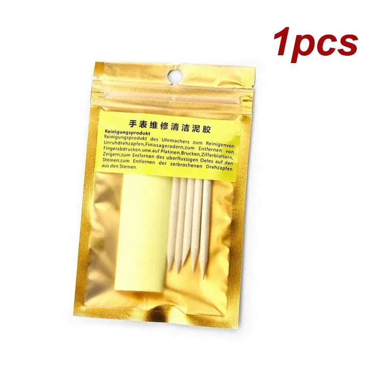 1/2pcs Watch Parts Movement Cleaning Clay Rubber Putty Cleaner with Wooden Stick for Watchmakers Watch Repair Tool Accessories