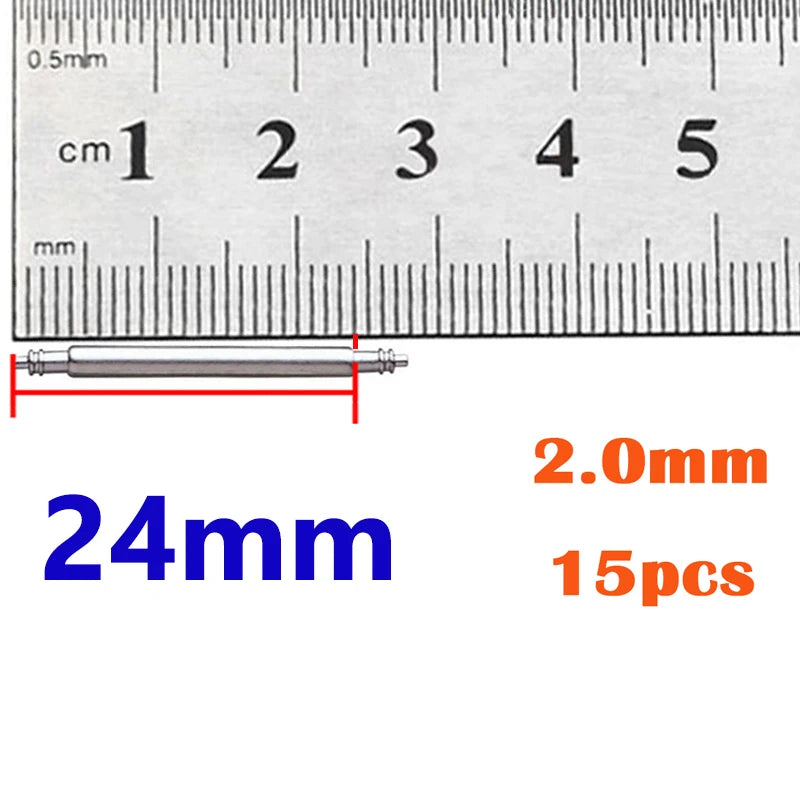 2.0mm Diameter Watch Band  Spring Bar Pin Part Stainless Steel Spring Rod Link Pins 16mm 20mm 22mm 24mm Watch  Accessories