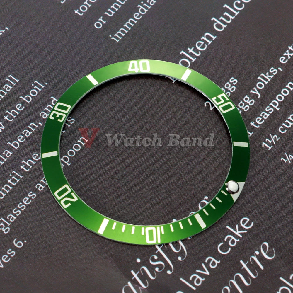 37mm Aluminium Ceramic Watch Bezel Insert Ring for Rolex Watch Case Alloy Insert Ring Slope GMT Diving Watch Part Accessories