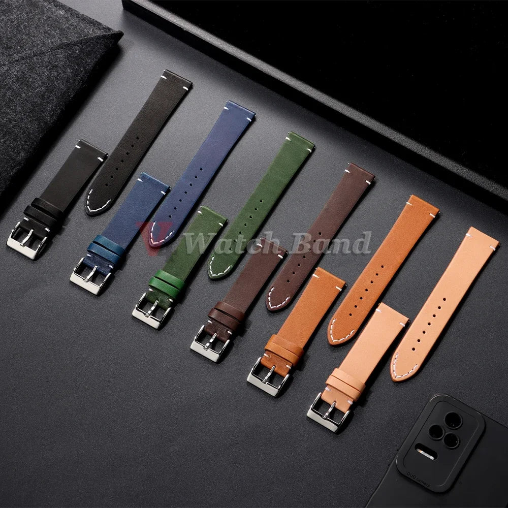 12/14/16/18/20/22/24mm Genuine Cowhide Strap for Seiko Watch Band for Omega for Panerai Bracelets 20mm 22mm 24mm Wristbelt Bands