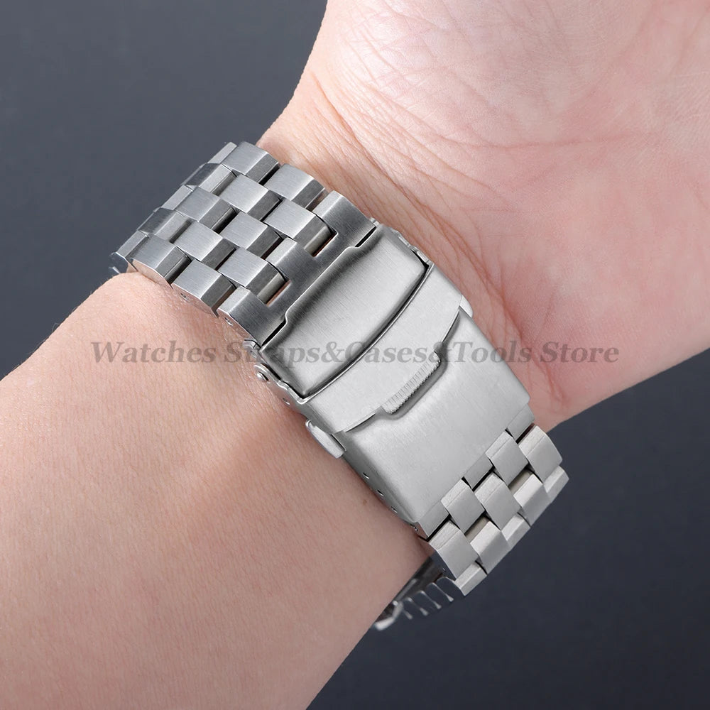 High Quality Solid Stainless Steel Strap 18 20mm 22mm 24mm 26mm Watch Band Flat Interface for Seiko for Citizen Luxury Wristband