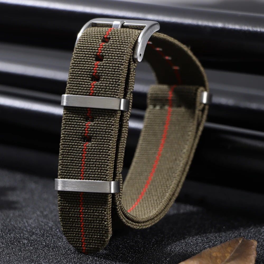 18mm 20mm 22mm Elastic Nylon Watch Strap for Seiko Army Sport Bracelet Replacement Brown Green Band Military Casual Watchband