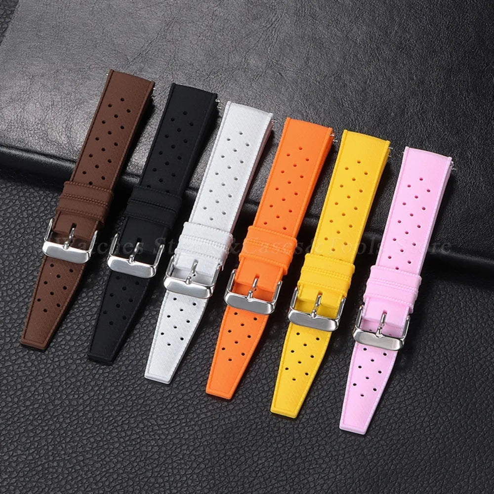 20mm Rubber Strap for Omega for Swatch for Moonswatch Watch Strap Soft Silicone Waterproof Sport Wristband Women Men's Bracelet