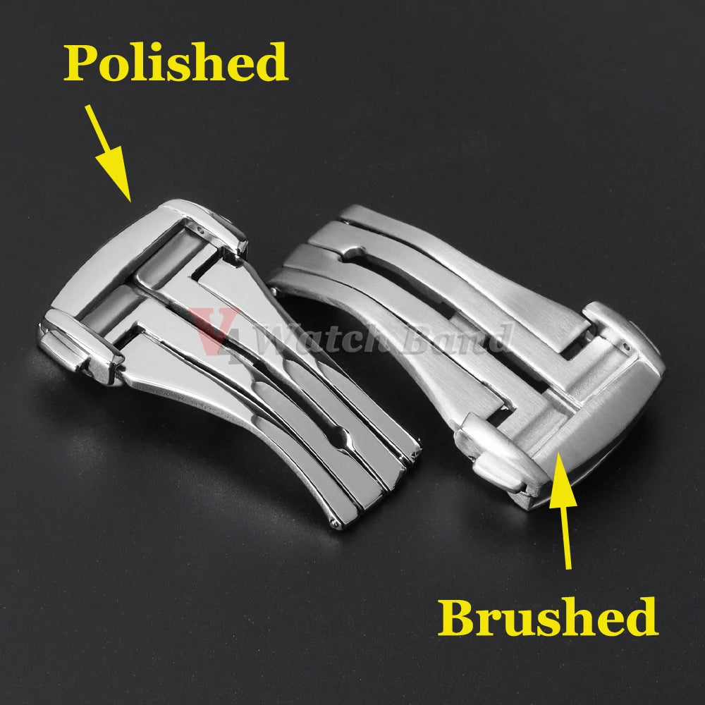 Watch Buckle for Omega 16mm 18mm 20mm Stainless Steel Deployment Clasp for Nylon Rubber Watch Band Folding Butterfly Button