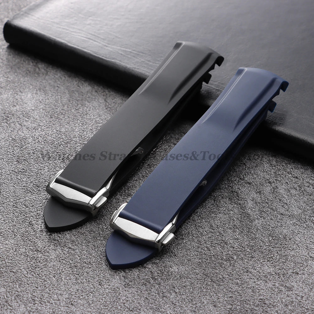 20mm 22mm Rubber Silicone Watchbands for Omega for Seamaster 300 for Speedmaster for Seiko Watchband Men Sport Curved End Strap