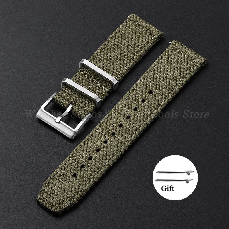 Nylon Cotton Watch Strap for Army Military Wristband 20mm 22mm for Seiko for Omega Weave Quick Release Bracelet Replacement Band