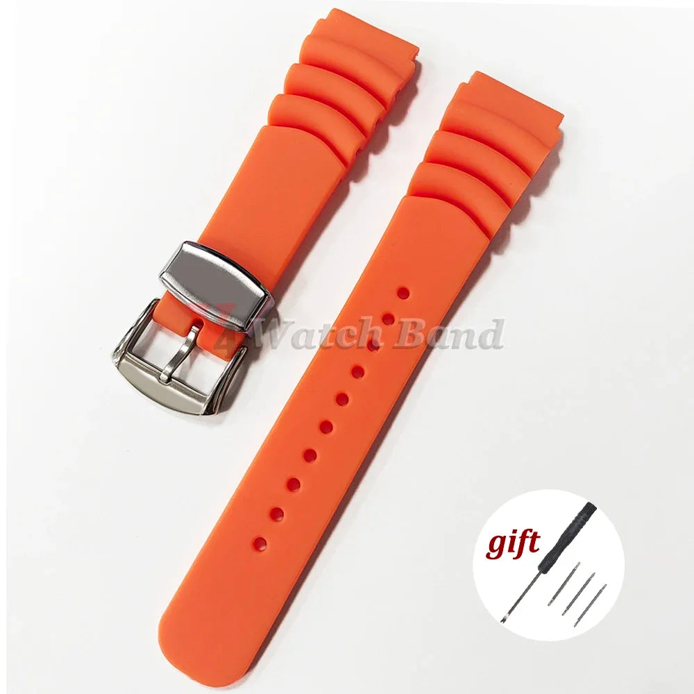 20mm 22mm Watchband Sport Bracelet for Seiko 5 skx007 skx013 Abalone Canned Prospex Resin Replacement Silicone Wristband