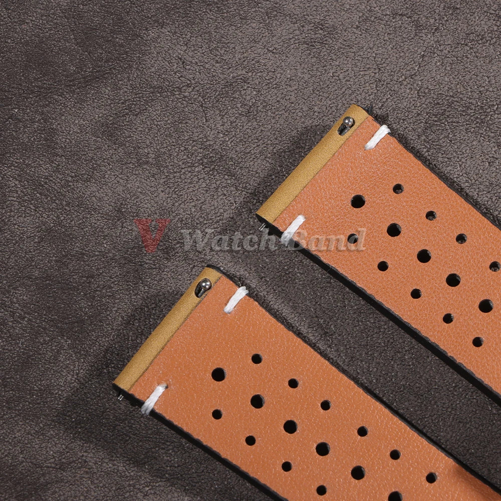 Retro Calf Watchband 20mm 22mm Breathable Geniune Cowhide Straps for Samsung Watch Strap for Huawei Watch Gt2/Gt3 Sport Belt