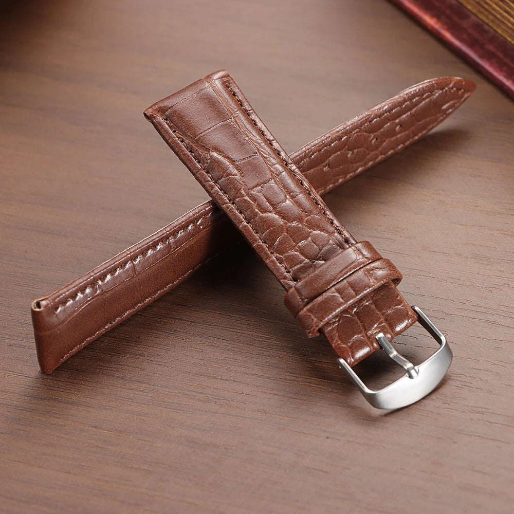 12mm 14mm 16mm 18mm 20mm 22mm Universal Replacement Watch Strap Leather Watchband for Smartwatch Men Women Watchband Accessories