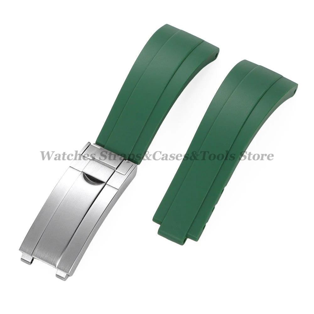 20mm Silicone Strap For Rolex for Daytona for Submariner Diving Bracelet for Oysterflex Soft Rubber Waterproof Men's Sports Band