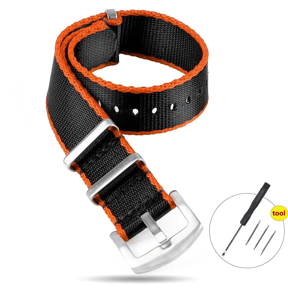 High Density Nylon Strap for Omega Seamaster 007 20mm 22mm Soft Nylon Bracelet for Seiko Military Watchband for Samsung Galaxy
