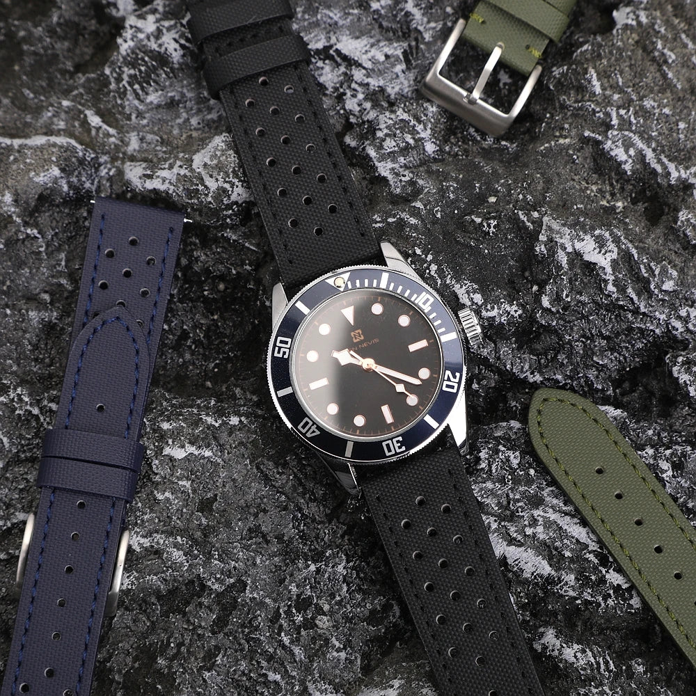 18mm 19mm 20mm 22mm Premium Sailcloth Watch Strap Rally Racing Watch Strap Quick Release Perforated Breathable Watchband for Men