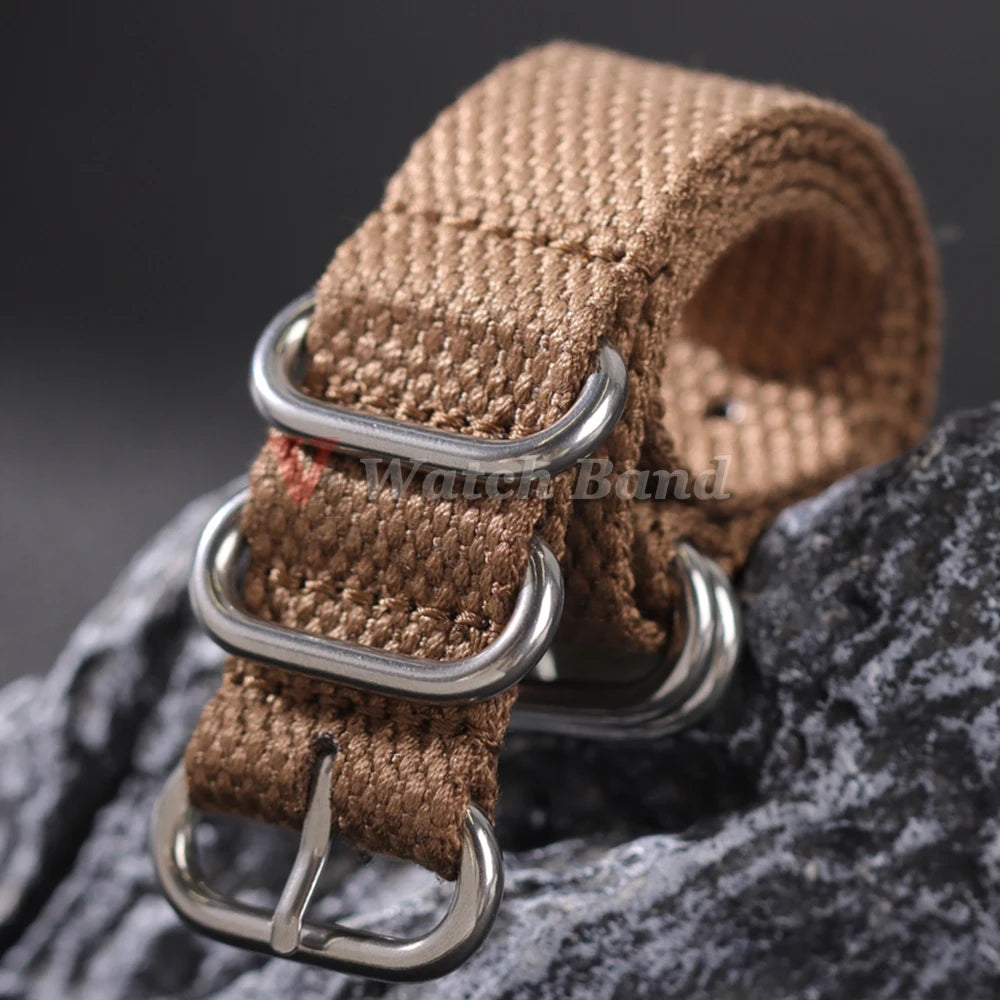 20mm 22mm High Quality Nylon Watch Strap Brown Military Army Green Band Casual Watchband Army Sport Bracelet Replacement Belt