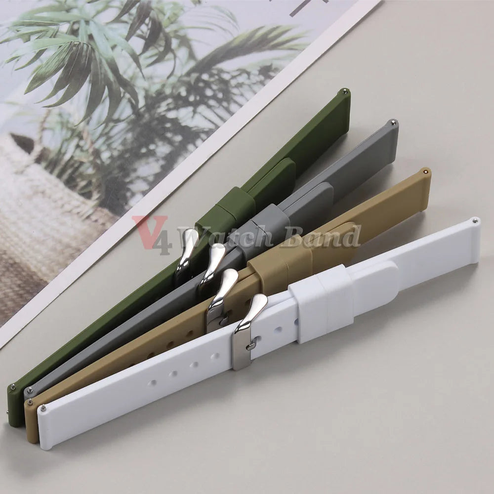 10/12/14/15/16/18/19/20/21/ 22/24mm Quick Release Silicone Strap for Samsung Galaxy Watch 3 4 5  for Huawei GT2/GT3 Smart Watch