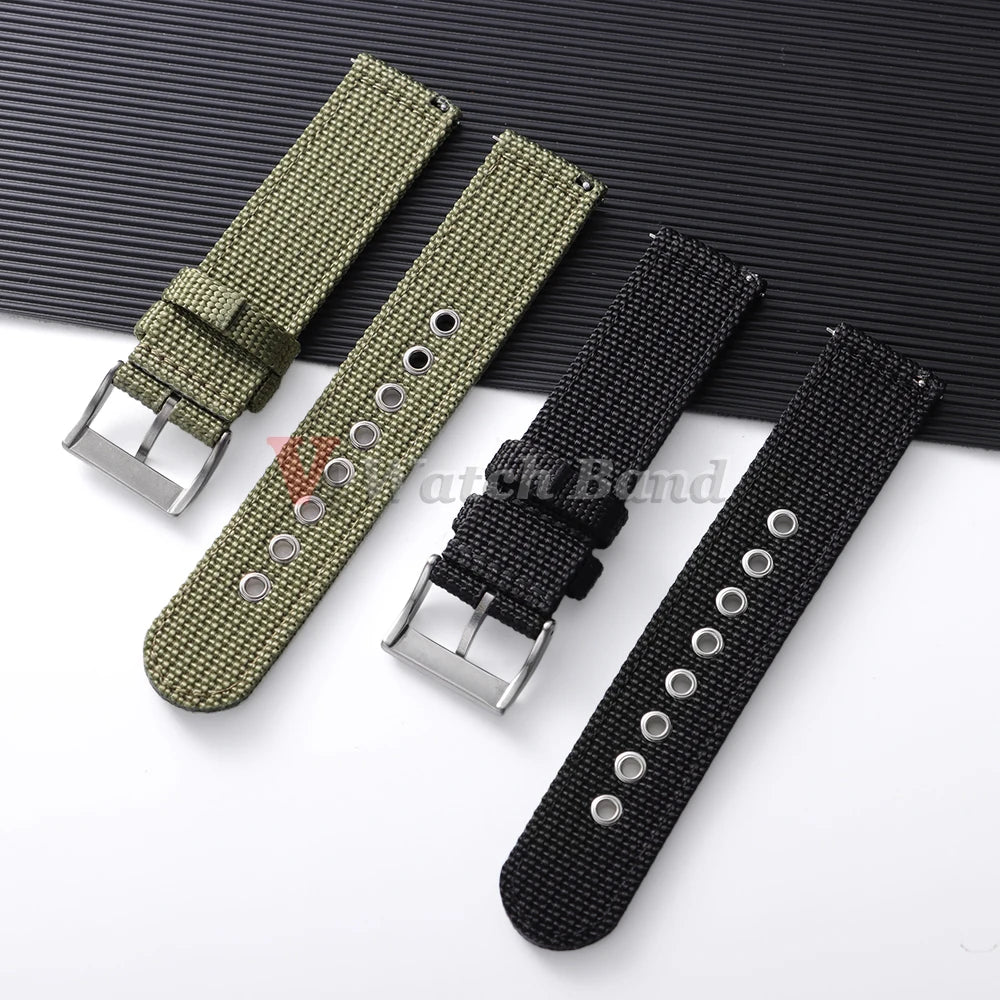 Nylon Watch Band for Seiko Army Military Canvas Woven Nylon Strap 18mm 20mm 22mmQuick Release Wristband Men's Sport Watch Bandss