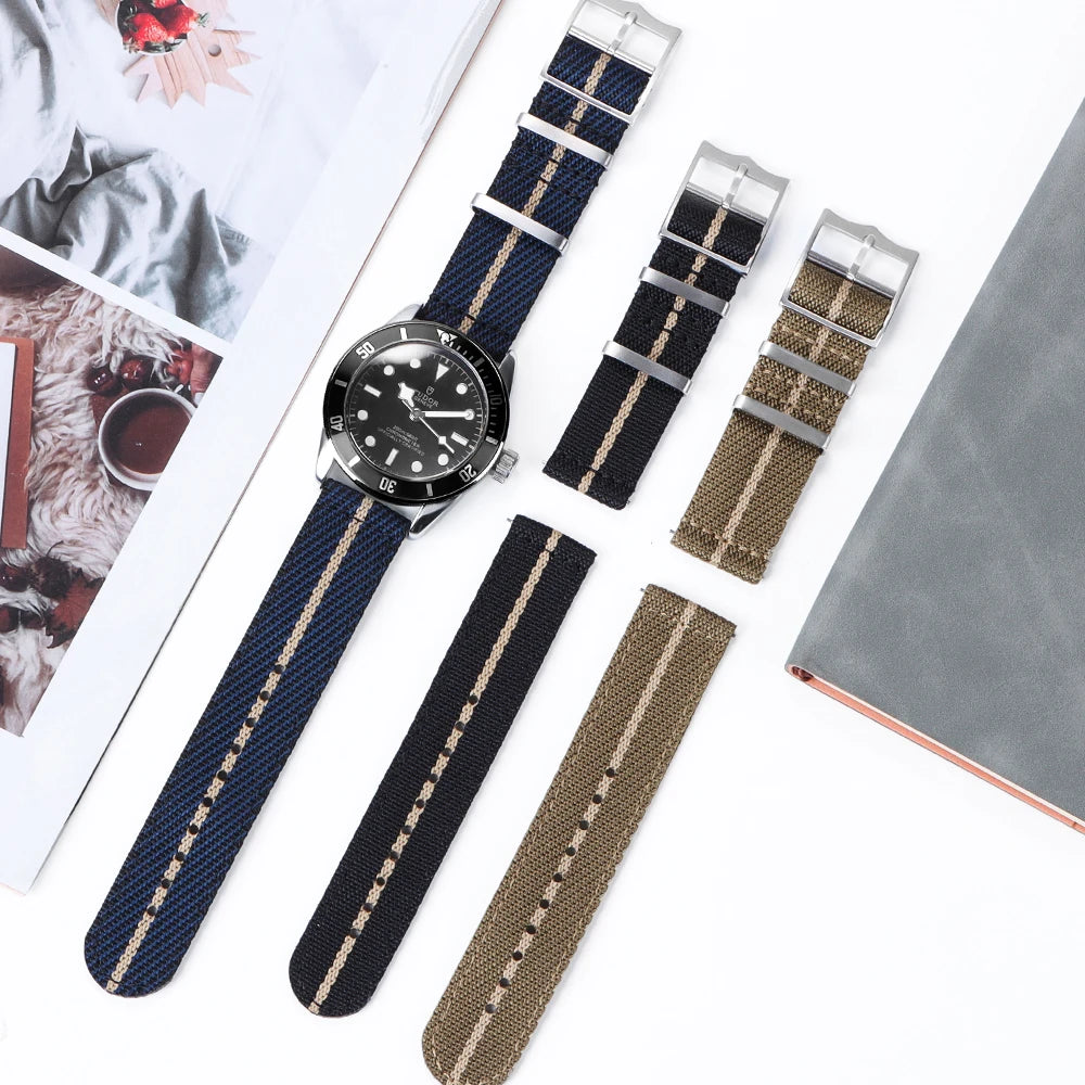 Nylon Military Strap for Tudor Men Women Woven Canvas Fabric Watch Band for Omega for Swatch 20mm 22mm Quick Release Bracelet