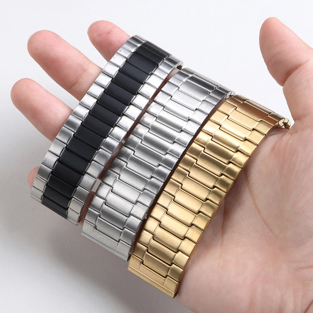 22mm Brush Stainless Steel Elastic Strap Metal Expansion Brushed Bracelet for Xiaomi for Huawei Watch Gt3/Gt4 46mm Watch Band