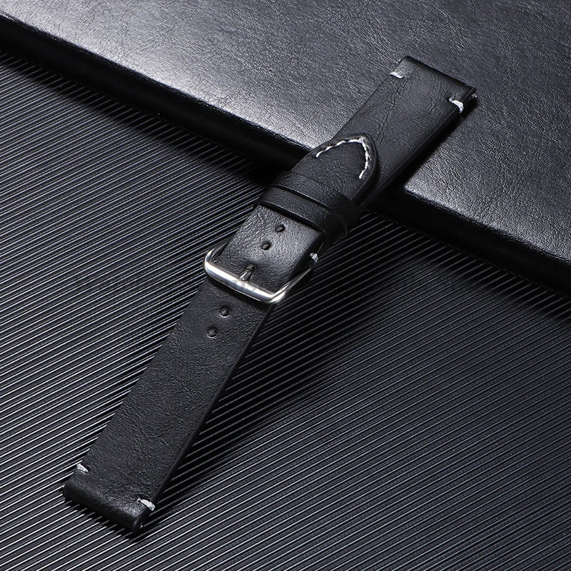 Leather Watch Band 18mm 20mm 22mm 24mm Soft Vintage Bracelets Men Women Quick Release for Omega for Huawei Watch GT4 46mm Strap