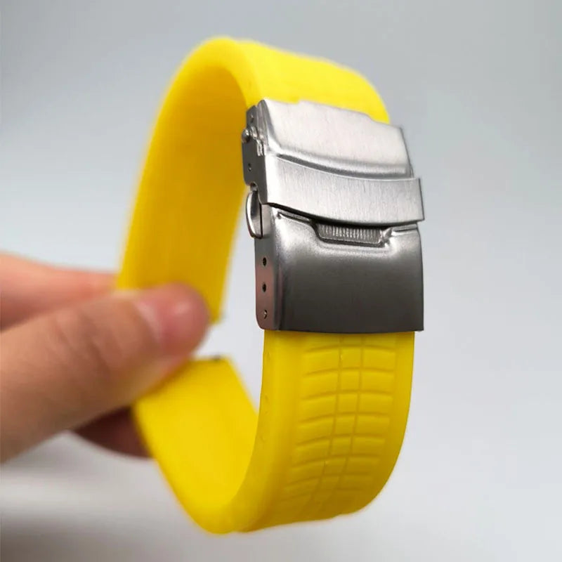 Silicone Watch Band Universal Quick Release Extended Adjust Bracelet 20/22/24mm Sports Watch Strap for Omega Watchband for Rolex