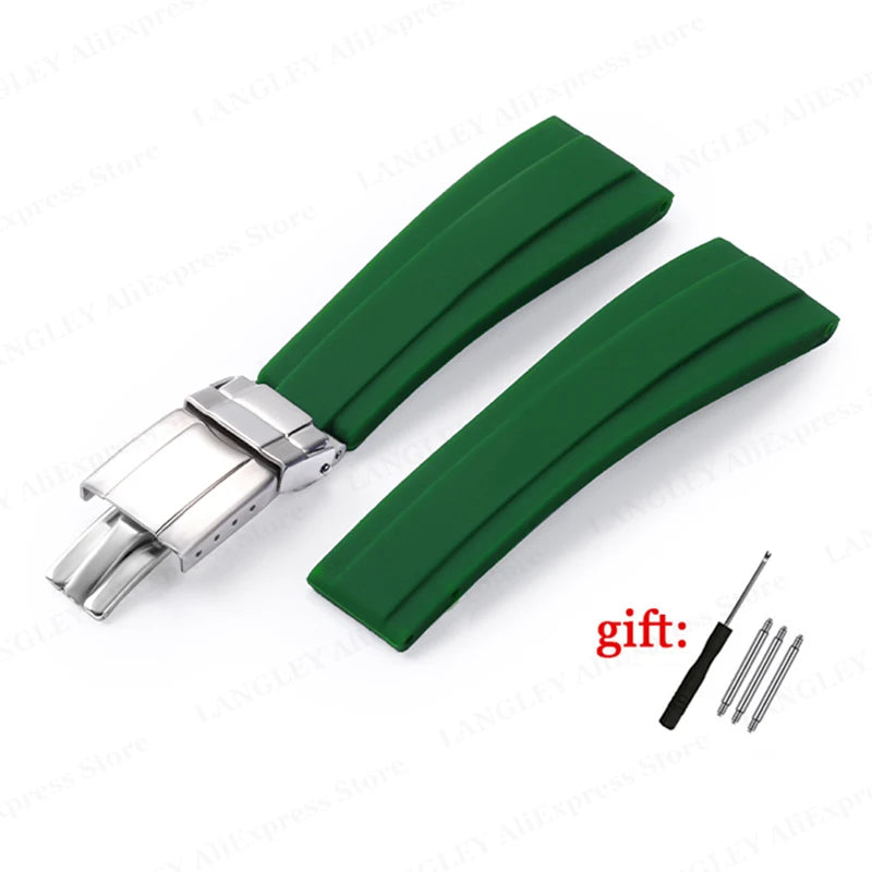20mm Rubber Watch Strap for Rolex for Submariner for Daytona for Oysterflex Bracelet 20mm Universal Silicone Men Women Wristband