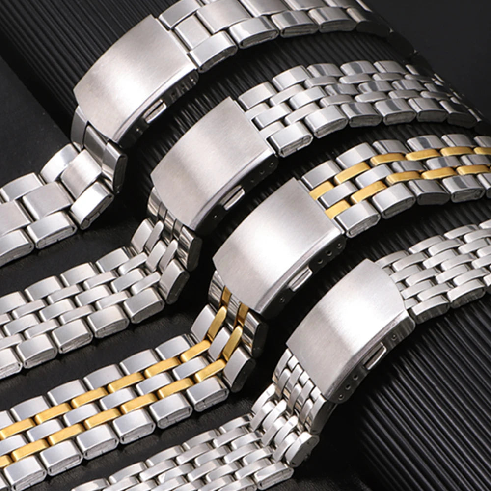 Steel Watch Band for Samsung Galaxy Watch 7/FE/6/5 Pro/4/Classic 18mm 20mm 22mm Metal Bracelet Amazfit GTS-GTR-4-3-2e-mini Strap