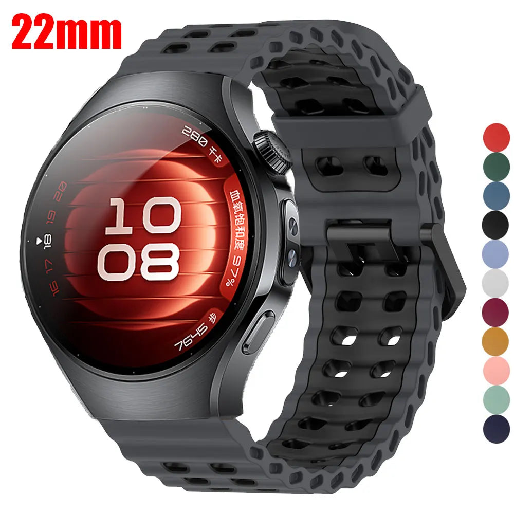 For Huawei Watch 5/GT5pro 46mm GT2e Correa Silicone Band 22mm Strap For Huawei GT4 GT3 46mm GT2pro Amazfit GTR 47mm Watchband