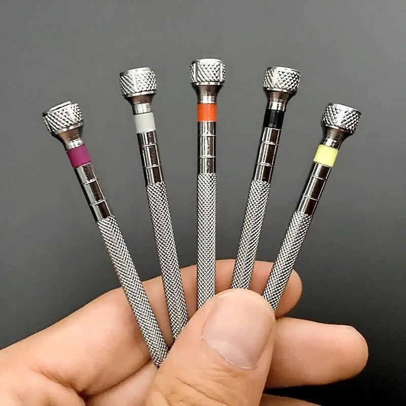 13pcs/set Steel Watch Screwdriver Portable Watch Repair Tools 0.6mm-2.0mm Slotted/Cross Removal Link Pins for Watchmaker Tools
