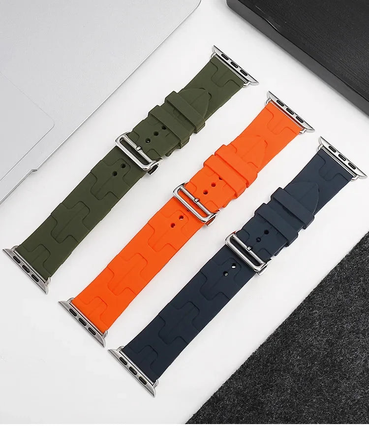 For Apple Watch 11 46 42mm Kilim Single Tour Strap For Iwatch 10 9 8 se 49/45mm Silicone Bracelet Band Sport Wristband Accessory
