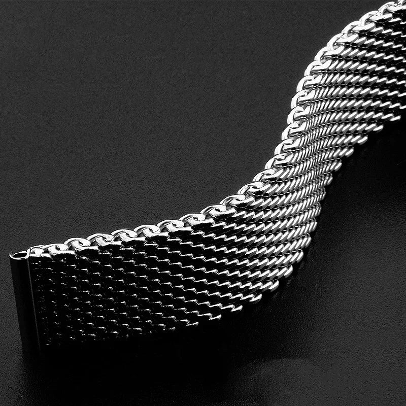 1.0 Mesh Milanese Watch Strap QuickRelease Stainless Steel Bracelet 3mm Thickness for DW for Omega Wristband 18mm 20mm 22mm 24mm