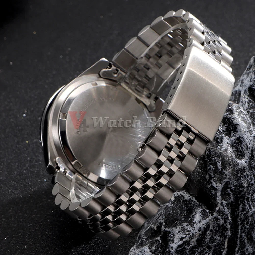 Curved End Stainless Steel Watch Bands 19mm 20mm 21mm for Rolex DATEJUST for Jubilee Solid Strap Bracelet Men Woman Watchband