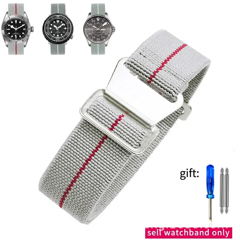 Elastic Nylon Band for Seiko for Rolex for Water Ghost for Tudor for Omega Watchband Sport Bracelet  20mm 22mm Parachute Strap