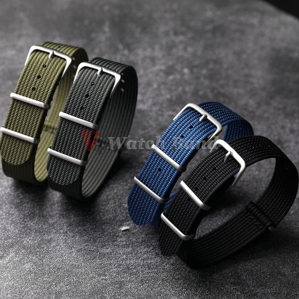 19mm 18mm 20mm 22mm New Ribbed Nylon Watchband Nylon Strap for Seiko Watches Accessories for Omega Military Watch Band Bracelets