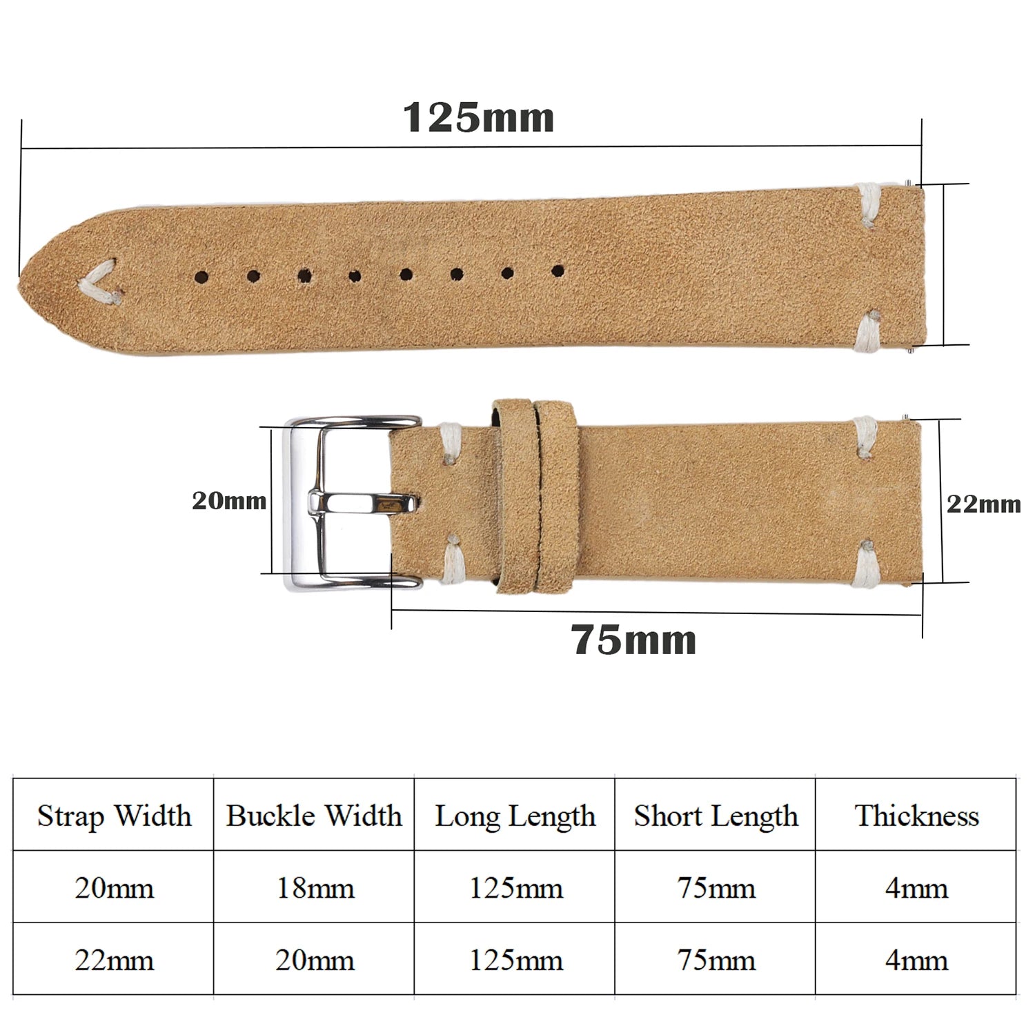 Suede Genuine Leather Watchband for Seiko Quick Release Watchband Accessories Vintage Handmade  High Quality  Strap 18 20mm 22mm