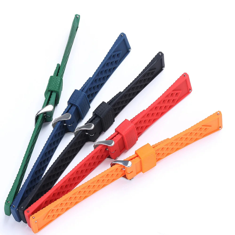 Premium Tropic Rubber Watchband for Seiko 20 22mm Quick Release Band for Fossil Strap for Oris Silicone Tropical Waterproof Band