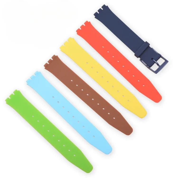 Rubber Strap for Swatch Colorful Sports  Band Replacement Wrist Bracelet 16mm 17mm 19mm 20mm Silicone WatchAccessories