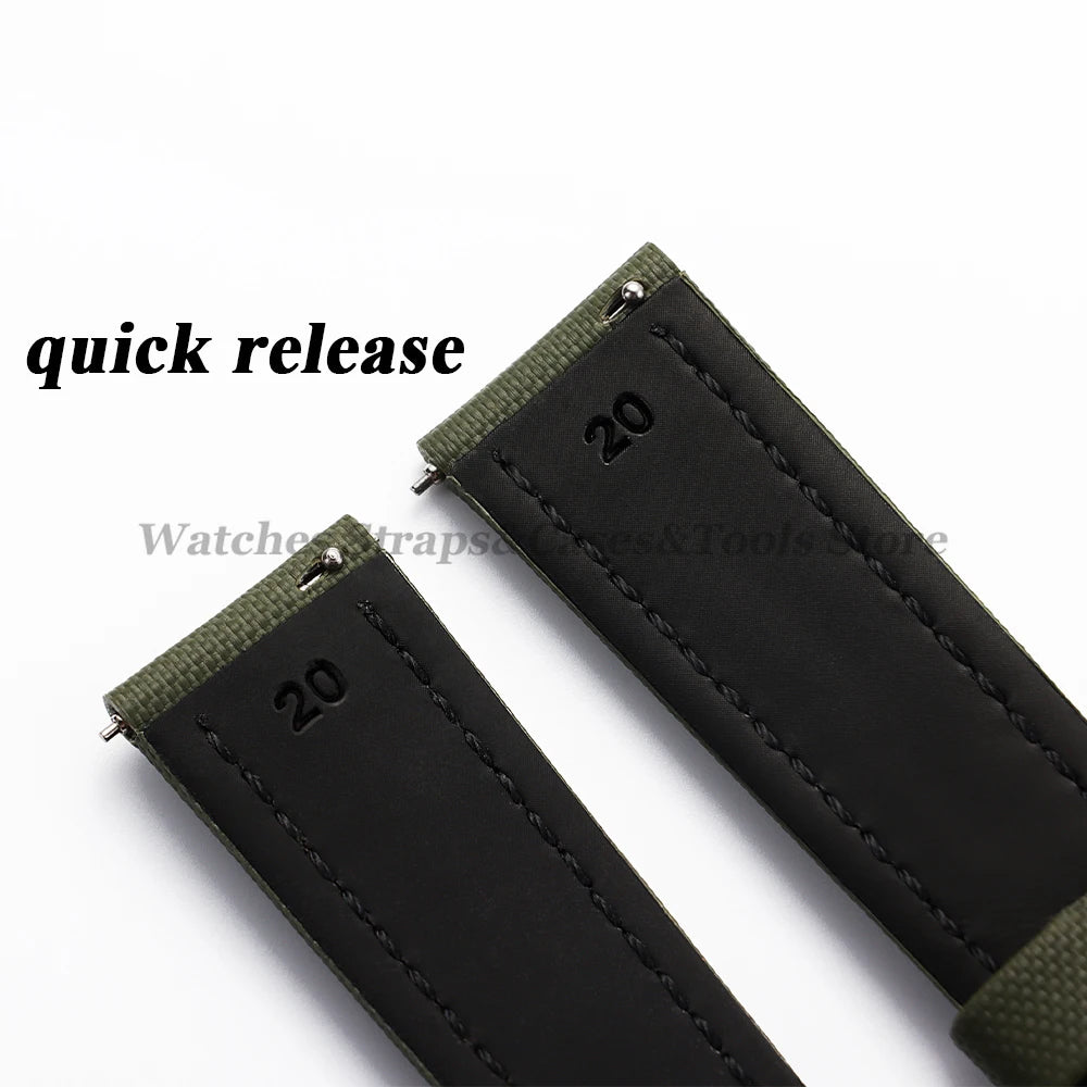 New Premium Sailcloth WatchBand 18/19/20mm 21mm 22mm for Rolex for Omega for Blancpain Quick Release Men Sport Replacement Strap