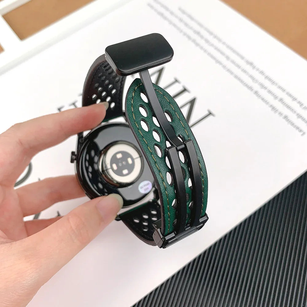 Breathable Strap For Galaxy Watch 7 6 5 40/44mm Band For MoonSwatch Garmin Vivoactive5 Amazfit Active2 Magnetic Bracelet 20/22mm