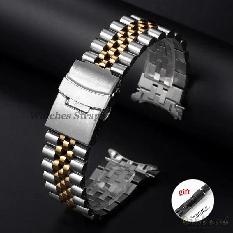 316L Stainless Steel Watch Band for Seiko for Jubilee Watch Curved End Strap 18/19/20/21/22/24/26mm Luxury Bracelets Accessories