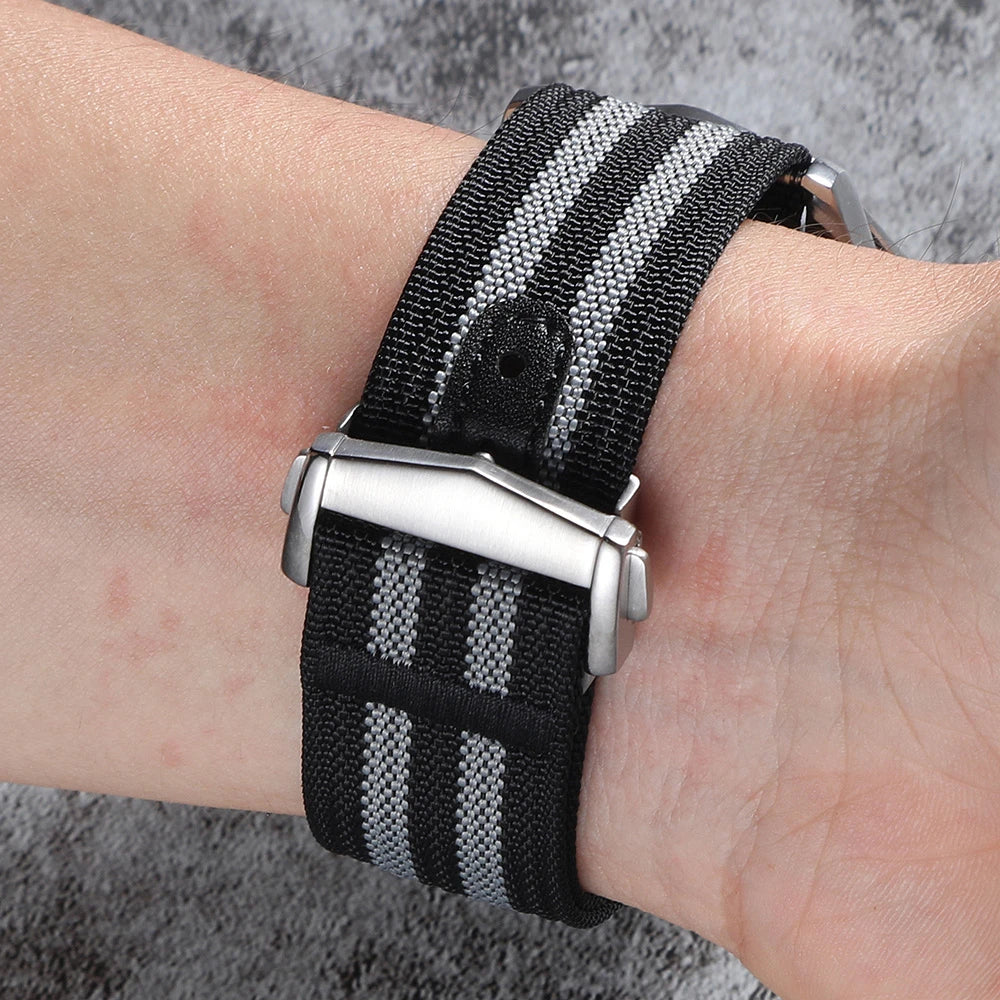Folding Buckle Nylon Watch Band Canvas Watch Straps Bracelet Wristbelt 20mm 22mm Universal Sport Waterproof Watchband for Omega