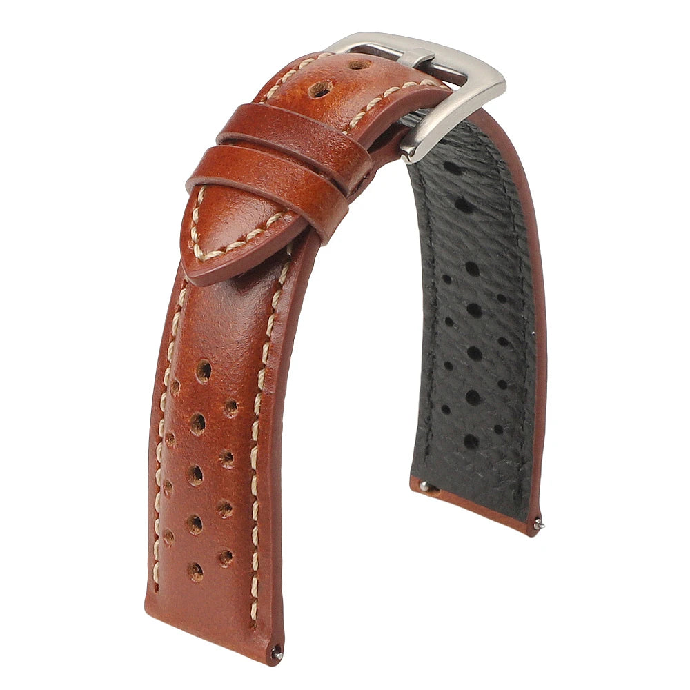 18mm 19mm 20mm 22mm Vintage Leather Watch Straps for Samsung Galaxy Watch 7/6/5 Bracelet for Seiko Quick Release Men Accessories