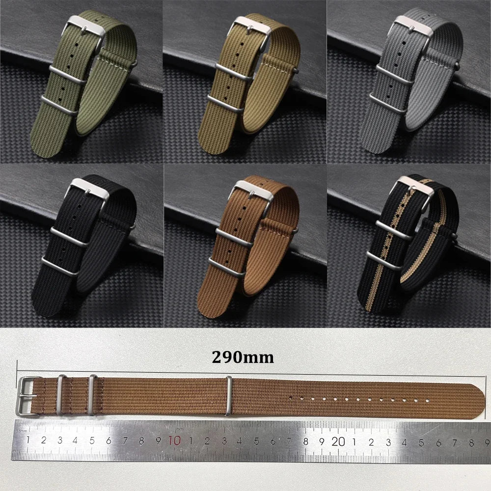 High Quality Ribbed Nylon Bands for Omega 20mm 22mm 18mm Strap for Seiko Military Casual Watchband Army Sport Bracelet Replace
